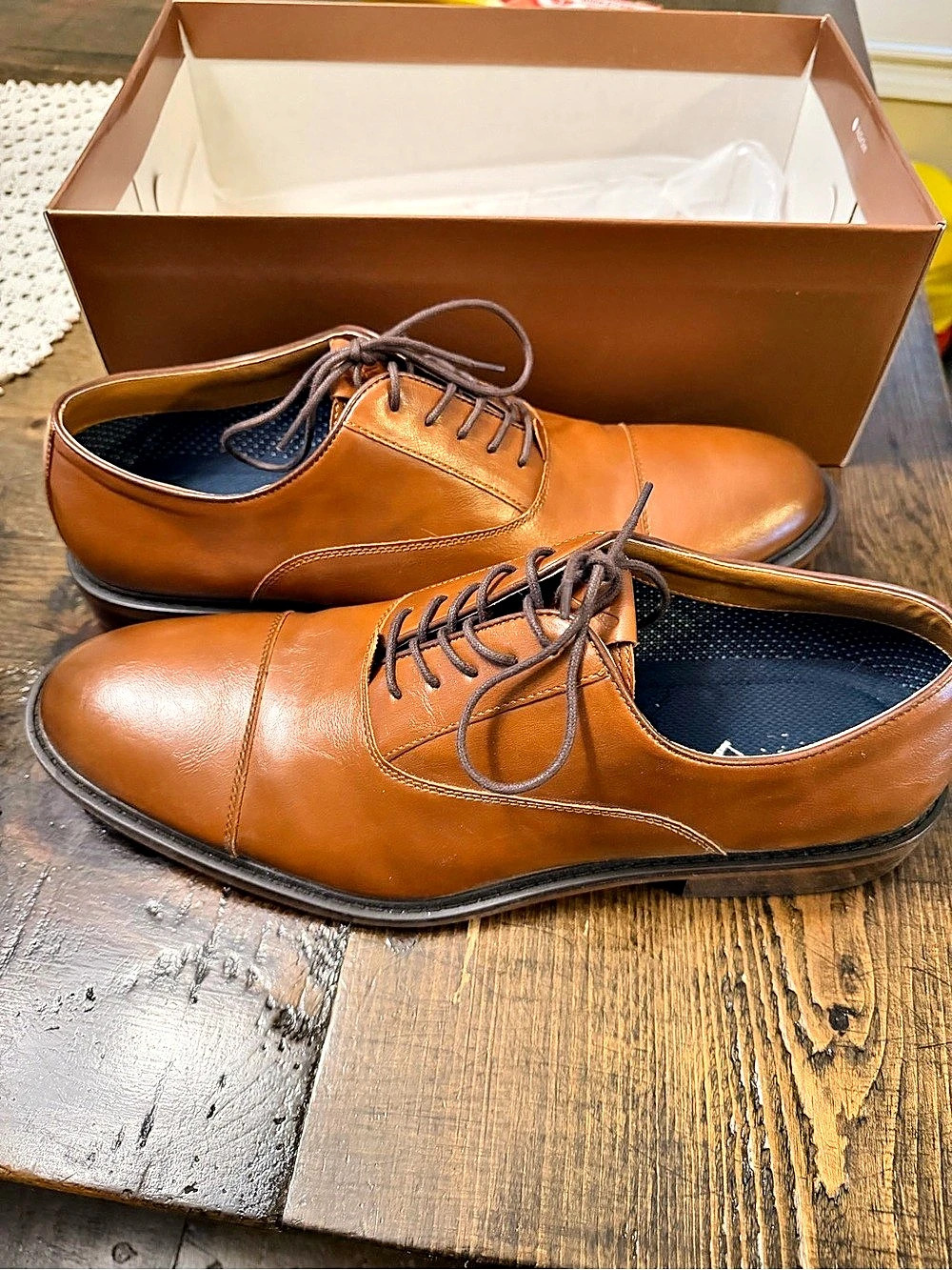 RENMARK Men's Oxford Derby Shoes US 12 Brown